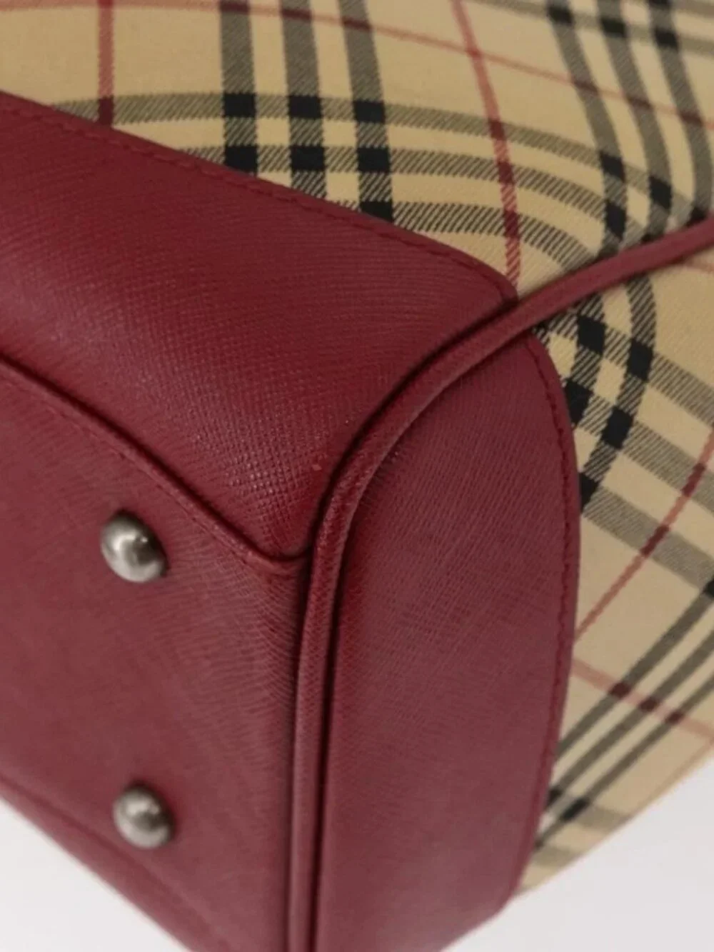 BURBERRY Nova Check Hand Bag Canvas Beige Auth - Picture 9 of 16